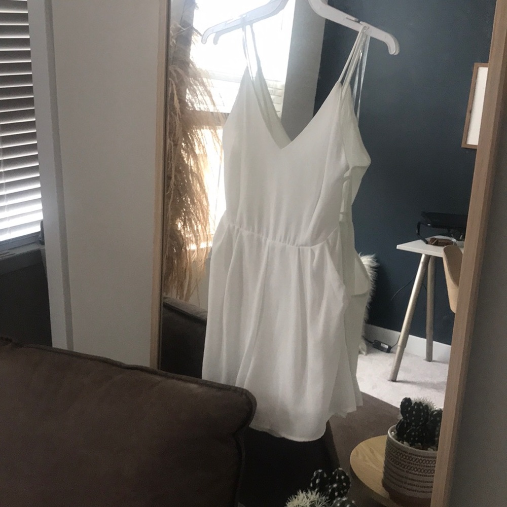 White Open Back Romper NWT